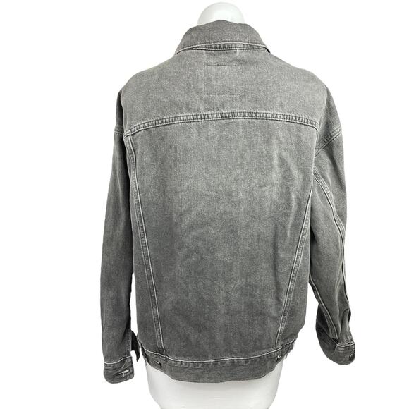 Levi's Black Denim Button Up Long Sleeve Collar Pockets Trucker Jean Jacket XS - Picture 2 of 4